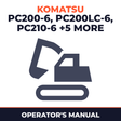 KOMATSU PC200-6, PC200LC-6, PC210-6, PC210LC-6, PC220-6, PC220LC-6, PC230-6, PC230LC-6 Operation & Maintenance Manual (