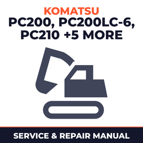 KOMATSU PC200,PC200LC-6,PC210,PC210LC-6,PC220,PC220LC-6,PC230,PC230LC-6 Hydraulic Excavator Service Repair Shop Manual