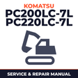 Komatsu PC200LC-7L, PC220LC-7L Hydraulic Excavator Service Repair Manual INSTANT (SN: A86001 and up)