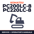 KOMATSU PC200LC-8, PC220LC-8 Hydraulic Excavator Service Repair Manual + Operation & Maintenance Manual