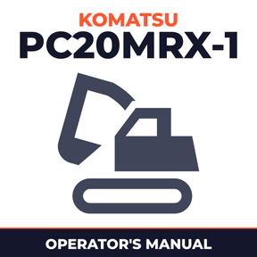 Komatsu PC20MRX-1 Operation & Maintenance Manual Excavator Owners Manual