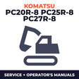 KOMATSU PC20R-8, PC25R-8, PC27R-8 Hydraulic Excavator Service Repair Manual + Operation & Maintenance Manual