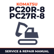 Komatsu PC20R-8 PC27R-8 Hydraulic Excavator Service Repair Workshop Manual (SN F30791 and up, F31103 and up)