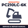 KOMATSU PC210LC-6K SN K32001 and up Service Manual