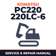 Komatsu PC220 220LC-6 STD Serial 52852 and up Shop Service Repair Manual