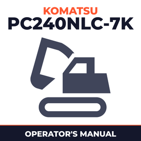 KOMATSU PC240NLC-7K Operation & Maintenance Manual