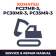KOMATSU PC27MR-3, PC30MR-3, PC35MR-3 Hydraulic Excavator Service Shop Repair Manual