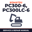 KOMATSU PC300-6 EXCEL,PC300LC-6 EXCEL Hydraulic Excavator Service Repair Shop Manual SN 33001 and UP