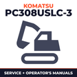 KOMATSU PC308USLC-3 Hydraulic Excavator Service Repair Manual + Operation & Maintenance Manual