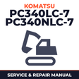 Komatsu PC340LC-7, PC340NLC-7 Hydraulic Excavator Service Repair Shop Manual (S/N: K45001 and up)