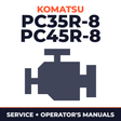 Komatsu PC35R-8,PC45R-8 workshop, engine & operators manual