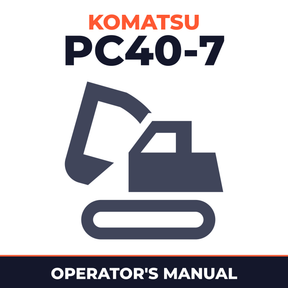 KOMATSU PC40-7 Excavator Operation & Maintenance Manual