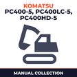 Komatsu PC400-5, PC400LC-5,PC400HD-5 manuals. 3 x manuals.