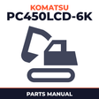 KOMATSU PC450LCD-6K Hydraulic Excavator Parts Manual SUPPLEMENT Parts Manual