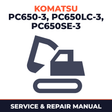 KOMATSU PC650-3,PC650LC-3,PC650SE-3 Hydraulic Excavator Service Repair Shop Manual SN 10501 and UP