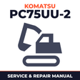 Komatsu PC75UU-2 Excavator Workshop Manual