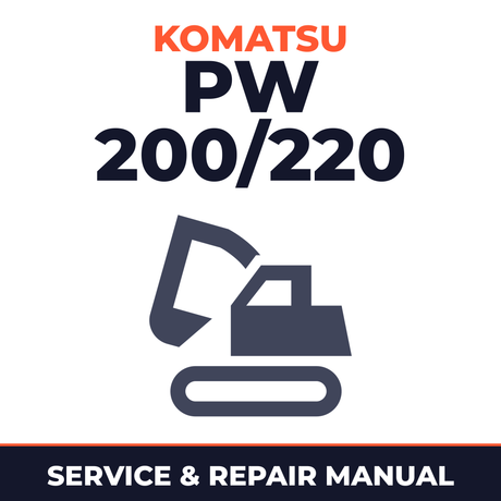 KOMATSU PW 200/220 Excavator Service Repair Workshop Manual