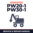 Komatsu PW20-1 PW30-1 Wheeled Excavator Service Repair Workshop Manual