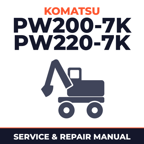 Komatsu PW200-7K, PW220-7K Wheeled Excavator Service Repair Manual - K40001 and up