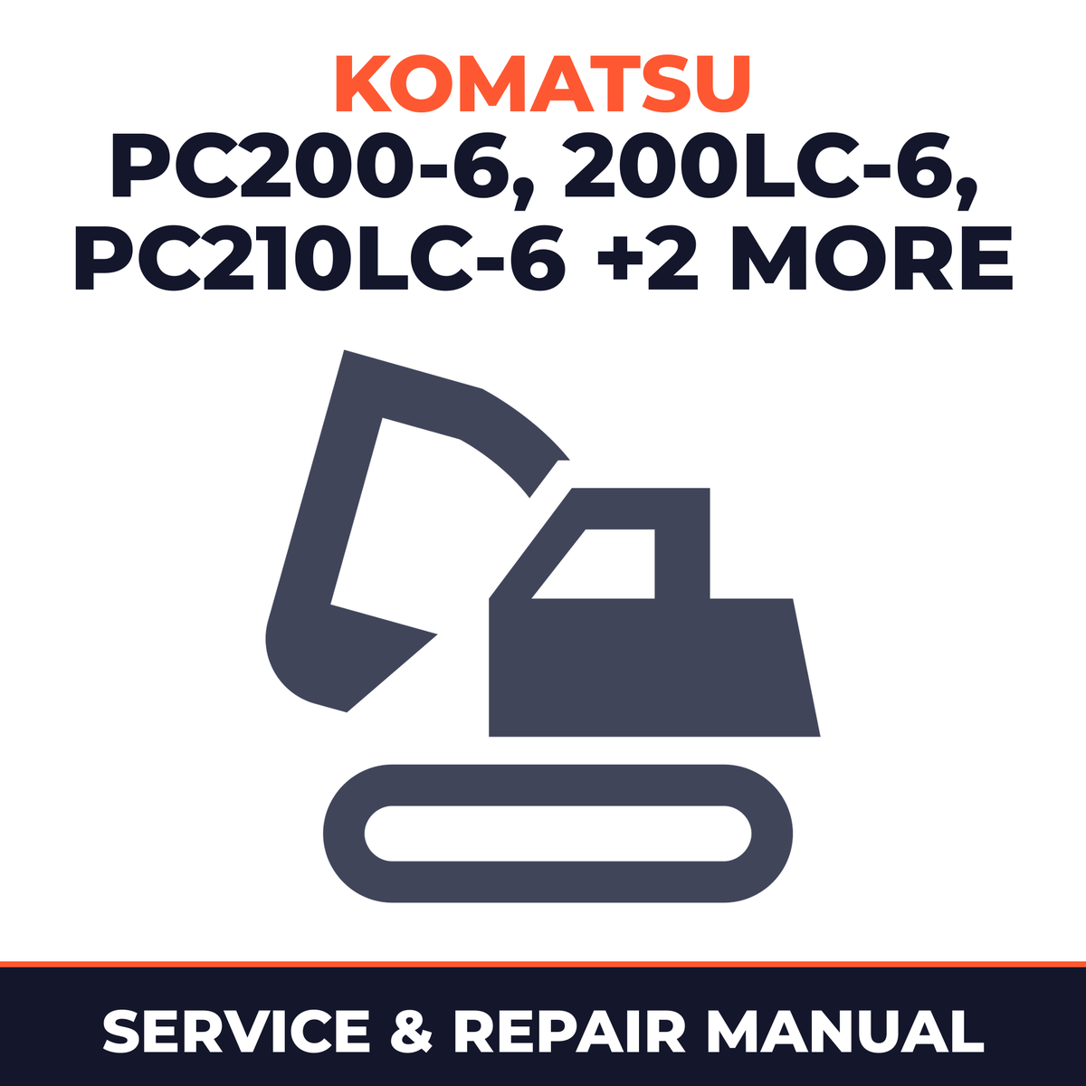 Komatsu Service PC200-6, 200LC-6, PC210LC-6, 220LC-6, PC250LC-6 Shop Manual Excavator Repair Book S/N A82001 and up