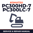 Komatsu Service PC300HD-7, PC300LC-7 Shop Manual Excavator Workshop Repair Book