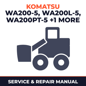 Komatsu Service WA200-5, WA200L-5, WA200PT-5, WA200PTL-5 Shop Manual Wheel Loader Workshop Repair Book