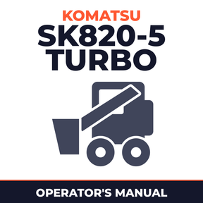 Komatsu SK820-5 turbo Skid Steer Loader Operation & Maintenance Manual (S/N: 37BTF50003 and up)