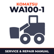 Komatsu WA100-1 Wheel Loader Service Repair Workshop Manual (SN: 10001 and up)