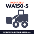 KOMATSU WA150-5 Wheel Loader Service Shop Repair Manual (S/N: H50051 and up)