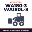 Komatsu WA180-3 WA180L-3 Wheel Loader Service & Repair Manual