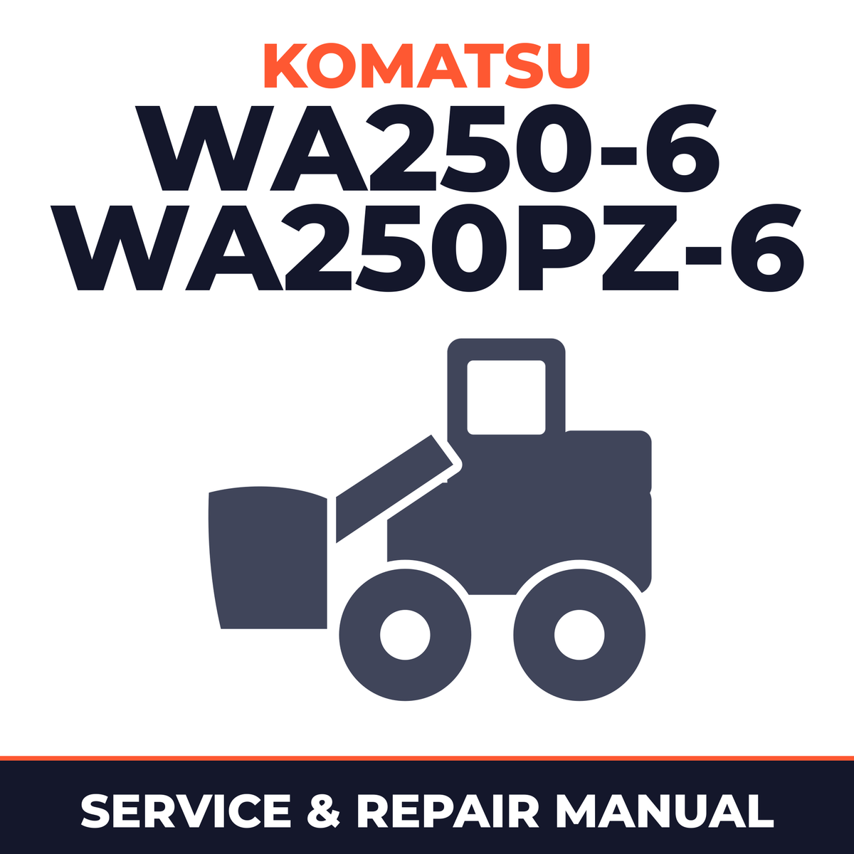 komatsu WA250-6 and WA250PZ-6 shop manual