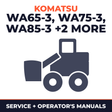 KOMATSU WA65-3, WA65-3 PARALLEL LIFT, WA75-3, WA85-3, WA90-3, WA95-3 Wheel Loader Service Repair Manual + Operation & MAINTENANC