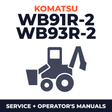 Komatsu WB91R-2 & WB93R-2 Shop manual & operation manual.