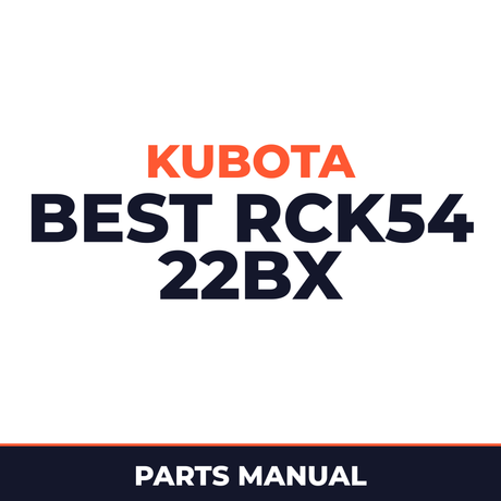 Kubota Best RCK54 22BX Machine Parts Manual