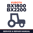Kubota BX1800 BX2200 Tractor Service & Repair Manual