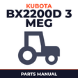 Kubota Bx2200d (3 Meg) Tractor Parts Manual
