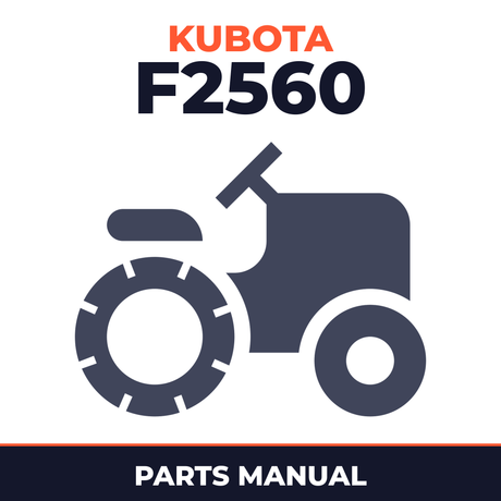 Kubota F2560 Lawnmower Riding Mower Parts Manual