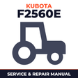 Kubota F2560E Tractor Service & Repair Manual