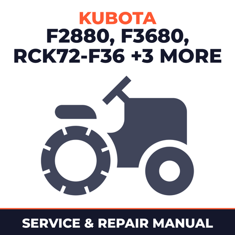 Kubota F2880 F3680 RCK72-F36 RCK72R-F36 RCK60-F36 RCK60R-F36 Riding Mower Service & Repair Manual
