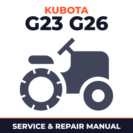 Kubota G23 G26 Ride On Mower Service & Repair Manual