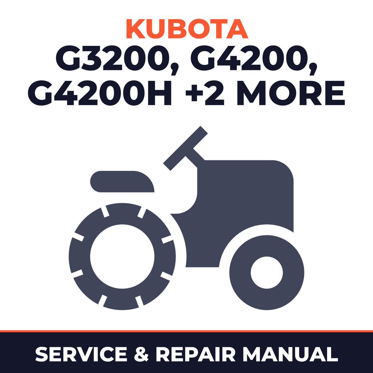 Kubota G3200 G4200 G4200H G5200H G6200H Lawn Garden Tractor Service & Repair Manual