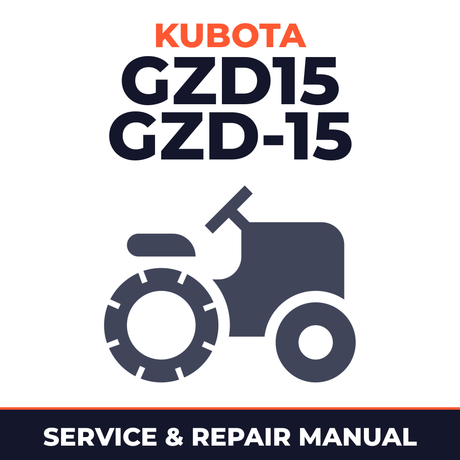 Kubota GZD15 GZD-15 Lawn Tractor Service & Repair Manual