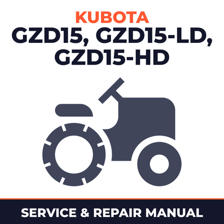 Kubota GZD15 (GZD15-LD GZD15-HD) Zero Turn Mower Service & Repair Manual