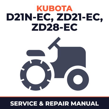Kubota Kubotaz D21N-EC ZD21-EC ZD28-EC ZD Series Zero-Turn Mower Service & Repair Manual