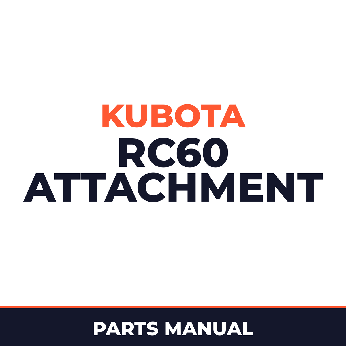 Kubota RC60 Attachment Parts Manual