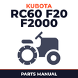 Kubota RC60 F20 F2000 Riding Mower Parts Manual