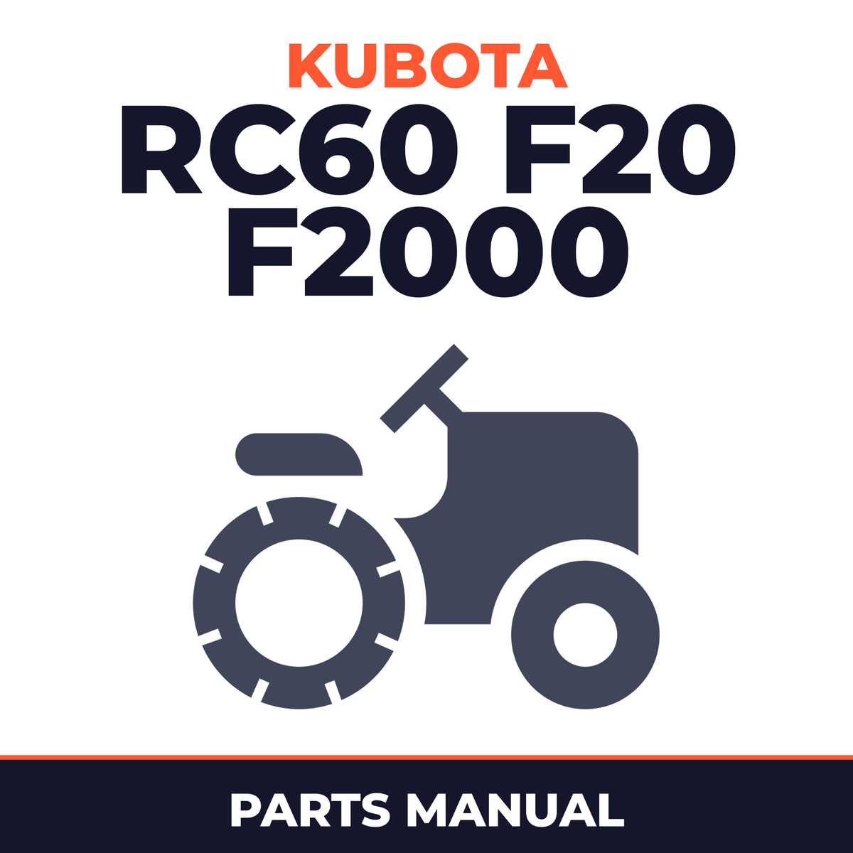 Kubota RC60 F20 F2000 Riding Mower Parts Manual