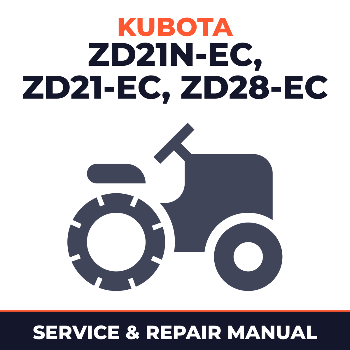 Kubota ZD21N-EC ZD21-EC ZD28-EC ZD Series SRM Zero-Turn Mower Service & Repair Manual