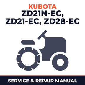 Kubota ZD21N-EC ZD21-EC ZD28-EC ZD Series SRM Zero-Turn Mower Service & Repair Manual