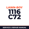 Lawn Boy 1116 1962 200000001-299999999 Lawn-Boy C72 Machine Service & Repair Manual